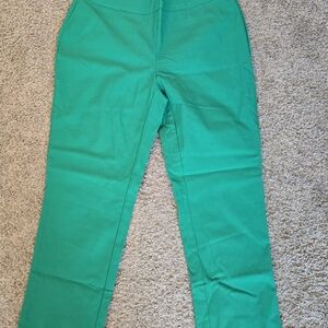 Chico's Brigitte Crop Straight-Leg Pants in Teal Green